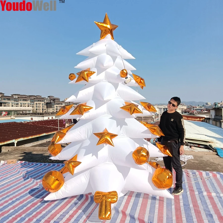 

3m Inflatable Hanging White Christmas Tree, Used For Christmas Activities, Snowman, Winter Yard Decoration