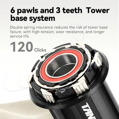 Imagen 2 del producto Buje de Bicicleta de Montaña TANKE 120 Click Hub, 6 Rodamientos, Delantero y Trasero, 32/36 Agujeros, Eje Pasante QR, Freno de Disco Intercambiable, HG MS