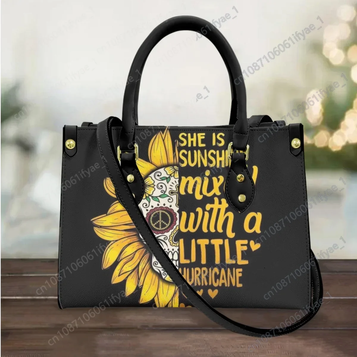 Gothic Style Handbags Gifts for Skull Lovers Sunflower Design Fashion Cross Body Bags for Women Leather Casual Shoulder Bag 2023