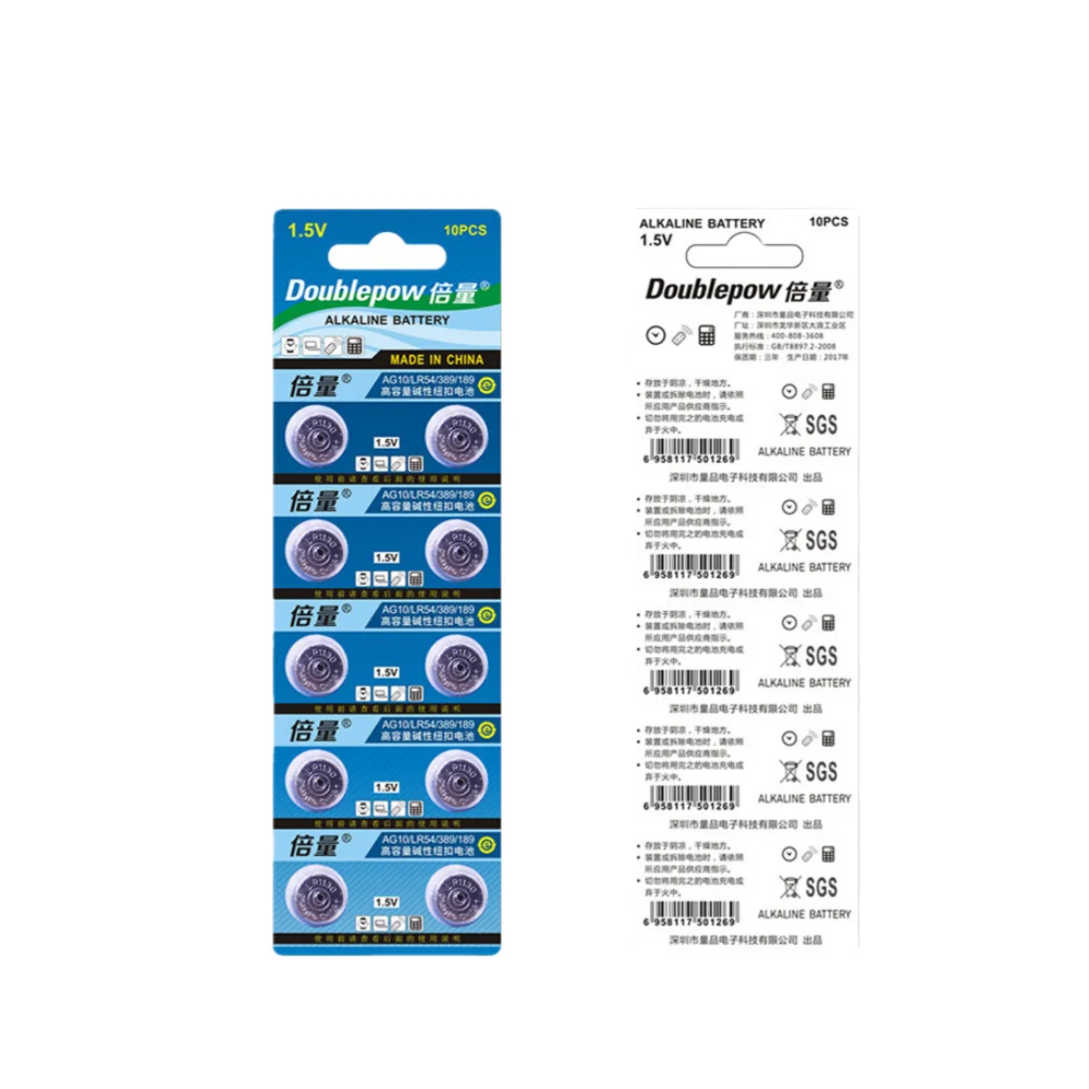 

Батарейки-таблетки AG10 LR1130 LR54 L1131 SR1130 1.5V высокой емкости для часов, калькуляторов, игрушек, мелкой электроники