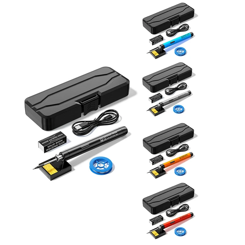 B62B 5V Micro-USB Soldering Iron Kit, Wireless Portable Electric Soldering Iron, Rechargeable Battery Solderinfor g Pen, Mini