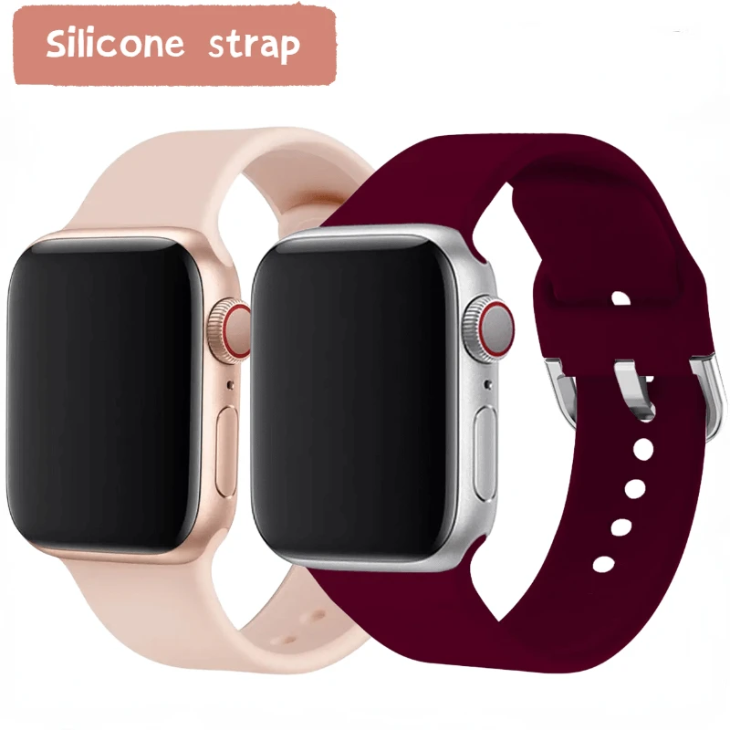 New Silicone Strap for Apple watch Ultra 8 7 6 5 4 SE band 45mm 41mm 40mm 44mm belt Sport bracelet for iWatch series 3 38mm 42mm