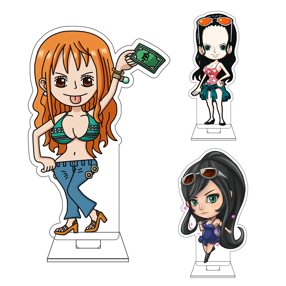 

10CM Anime Going Merry Nefertari D. Vivi Nico Robin Cosplay Cute Acrylic Figure Stand Plate Ornaments Gifts