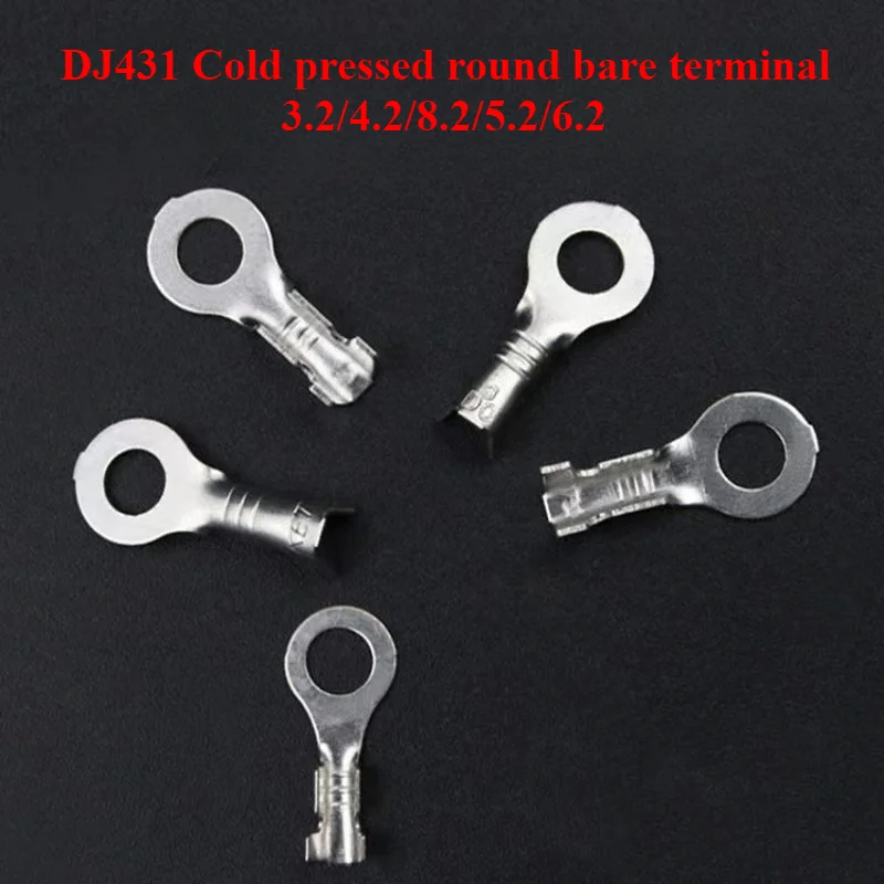 20/50/100pcs DJ431 A3.2 A4.2 A5.2 B4.2 B6.2 8.2 Wire End Lug Terminal O Ring Bare Copper Cold Press Circular Splice Crimp