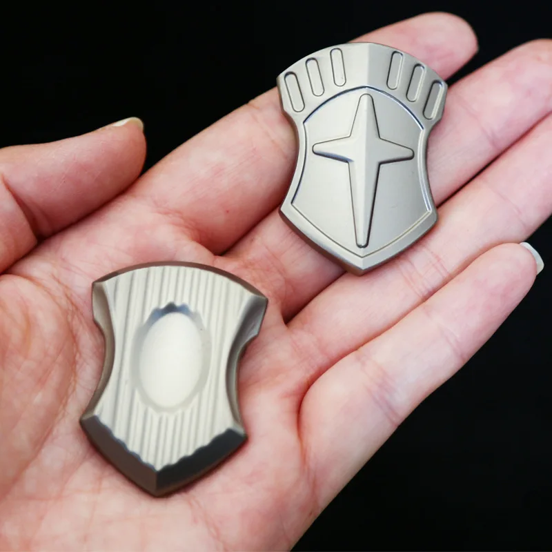 Escudo tarjeta de empuje magnética deslizador mecánico placa de empuje moneda háptica EDC Metal aliviar el estrés juguete descompresión Fidget