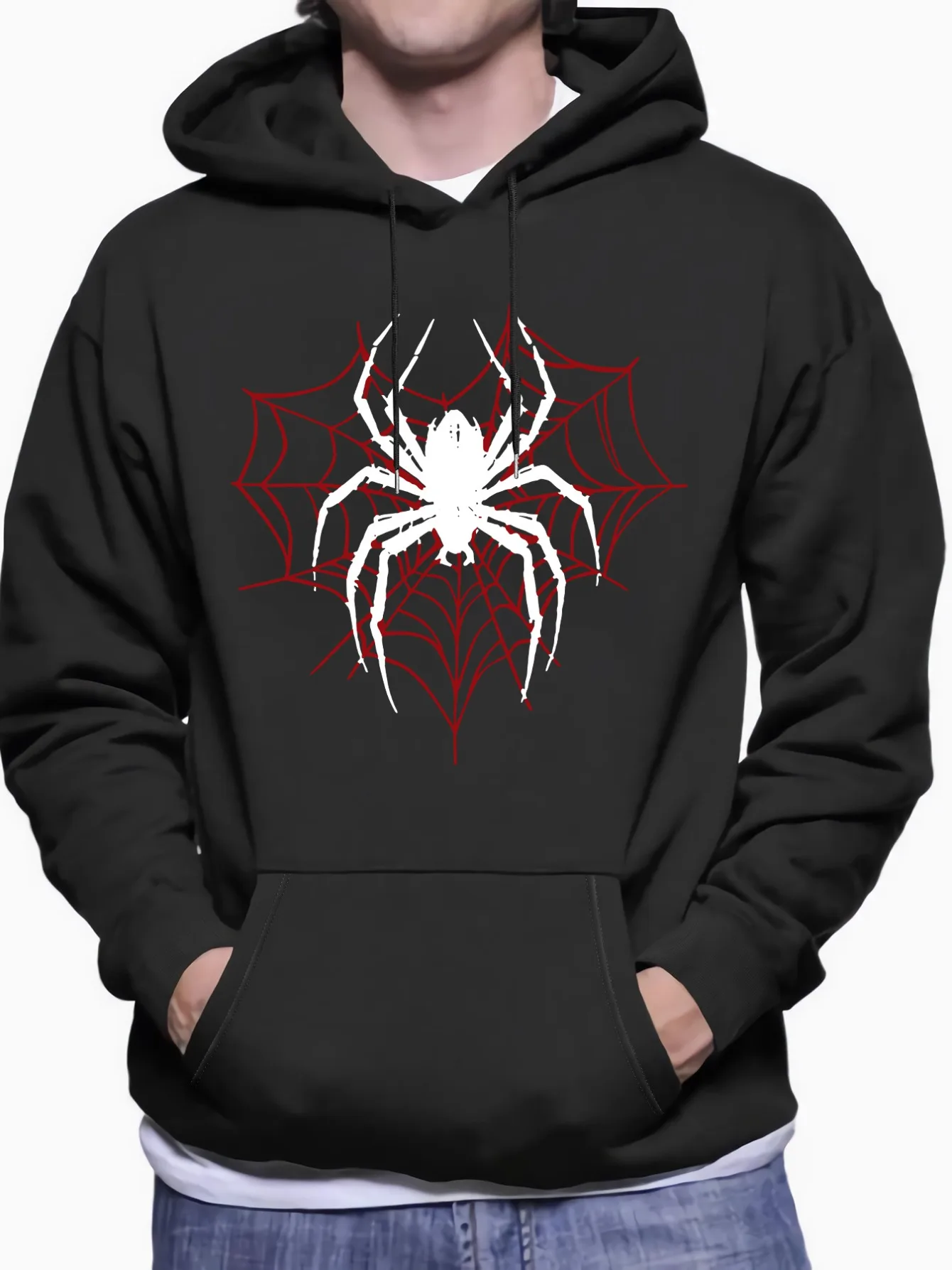 سويت شيرت بغطاء للرأس مطبوع ثلاثي الأبعاد، بلوفر كاجوال لجميع المواسم مع جيب على الصدر، سترة بغطاء للرأس قابلة للتنفس، مناسبة لفصل الربيع #1