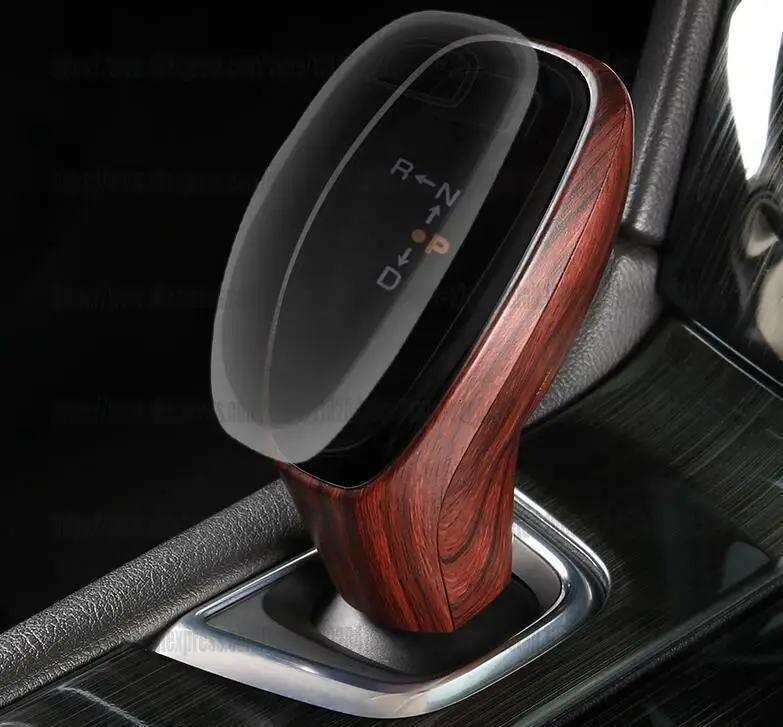 For Cadillac XT5 2017-2019 Red Wood Grain Central Console Gear Shift Knob Trim car acesssories