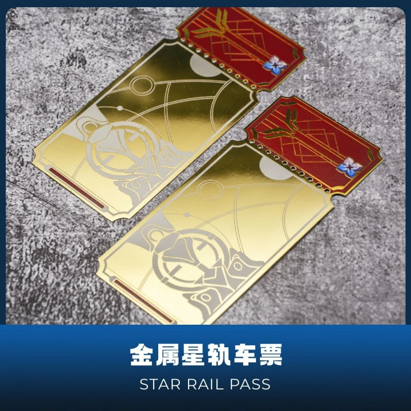 Anime Honkai:Star Rail Quality Metal Ticket Cosplay Props Star Rail Pass/Special Pass Bookmark Postcard for Fans Gift Collection