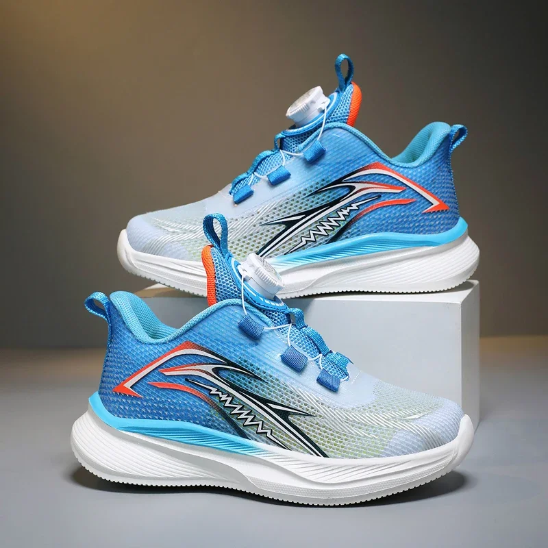 

Daily Wear Kids Sports Sneakers Summer Breathable Mesh Textured Sole Anti-kick Toe Shoes for School and Leisure Time