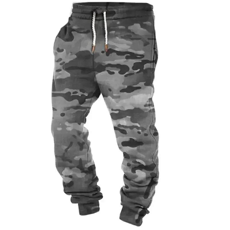 Herren-Jogginghose mit Camouflage-Muster, Kordelzug, Taschen, elastischen Bündchen, Sweatpants im Militärstil, Outdoor- und Freizeit-Hose für den Alltag. – Detail 4