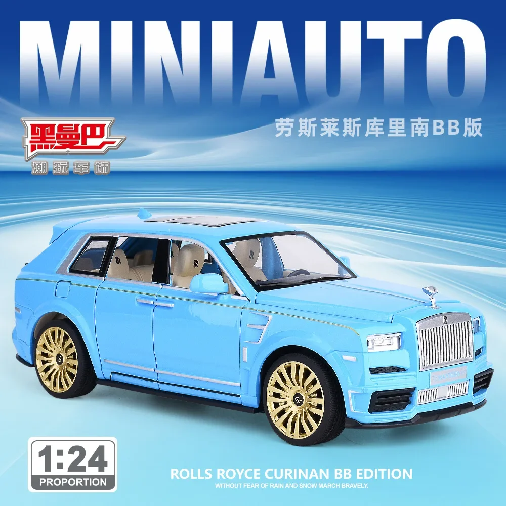 

1:24 Rolls Royce Cullinan BB Edition Alloy Luxy Car Model Diecasts Metal Toy Car Model Simulation Sound and Light Childrens Gift