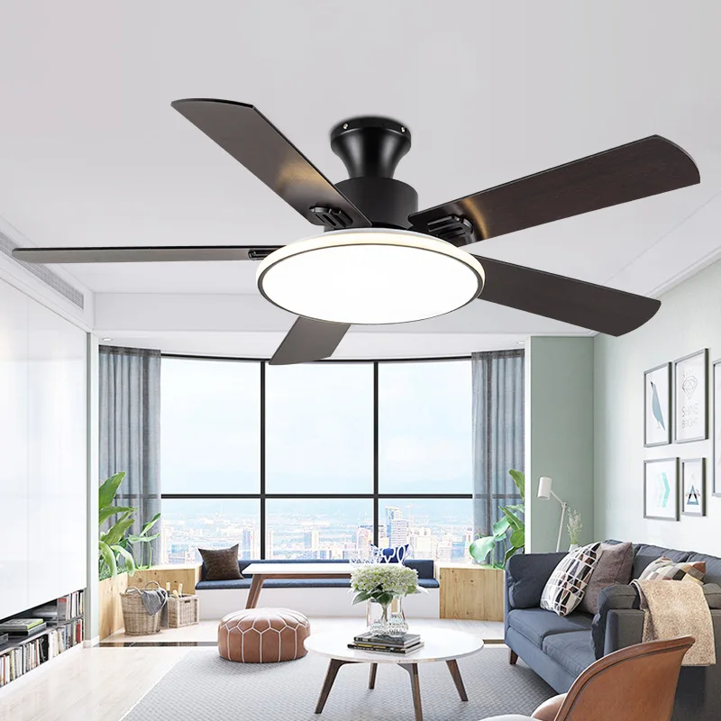 

Nordic Ceiling Fan with LED Light Creative Indoor Fan Chandeliers for Living Room Bedroom 42 inch Reversible Ceiling Fan Lamp