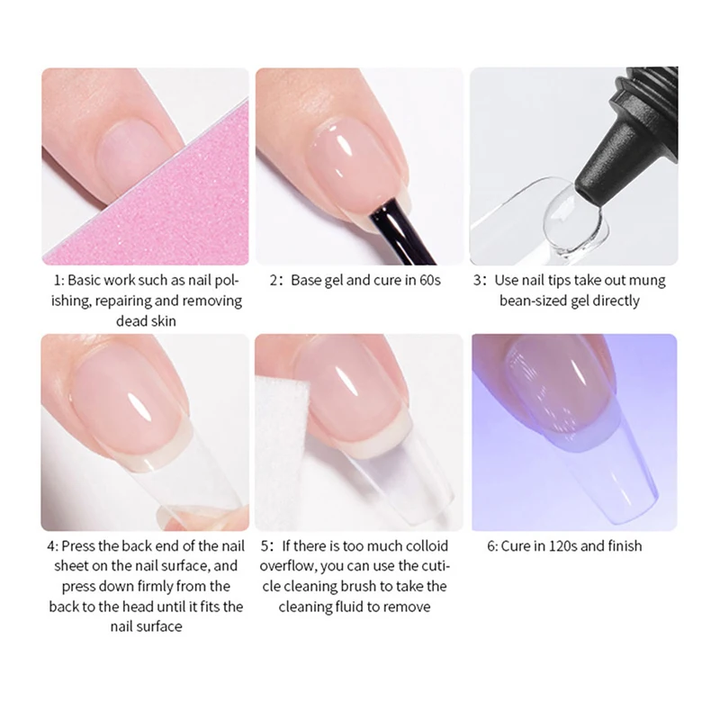 Punte per unghie UV/LED Colla gel per unghie finte UV Forte adesivo Tubo solido Punta per unghie Colla Gel Smalto Bonder Forniture per manicure