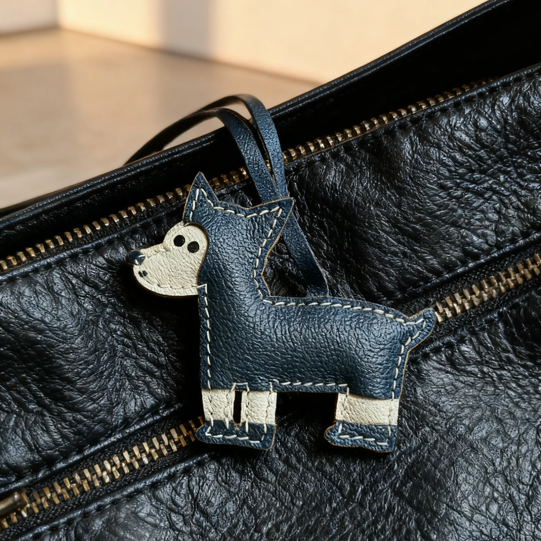 Dachshund bag charm,new bag pendant accessory car keychain decoration handcrafted genuine leather