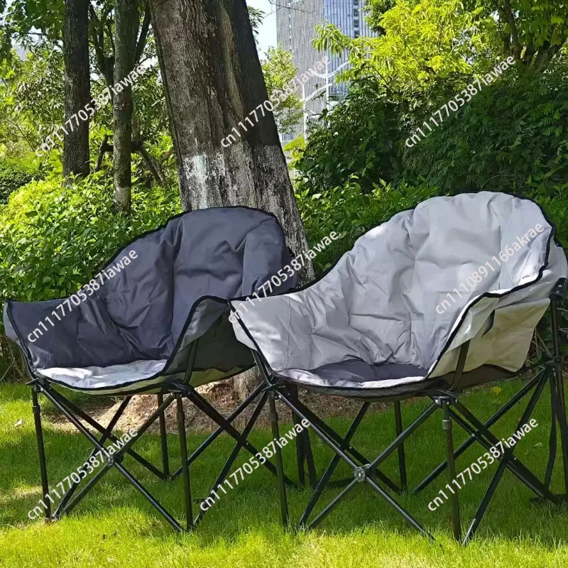 Suitable for outdoor folding camping large sofa Taishi chair leisure cotton double layer enlarged camping portable lazy chair