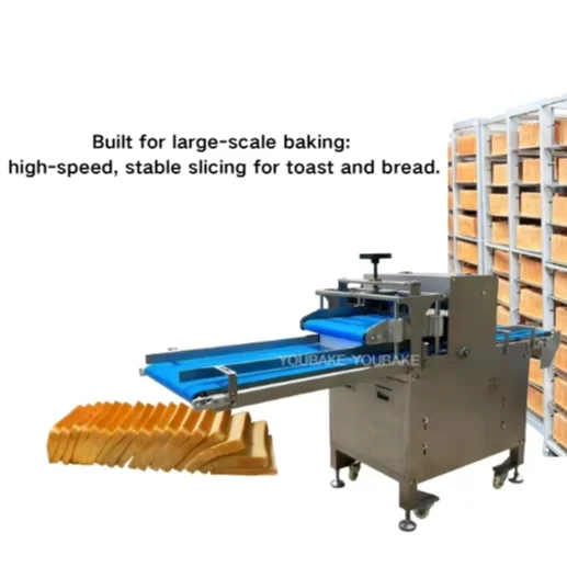 Automatic Continuous Bread Slicer High Efficiency Toast Long Loaf Cutter Machine For Industrial Use