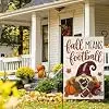 Fall Football Gnome Garden Flag 12x18 Pumpkin Helmet Heart Yard Decor jjp