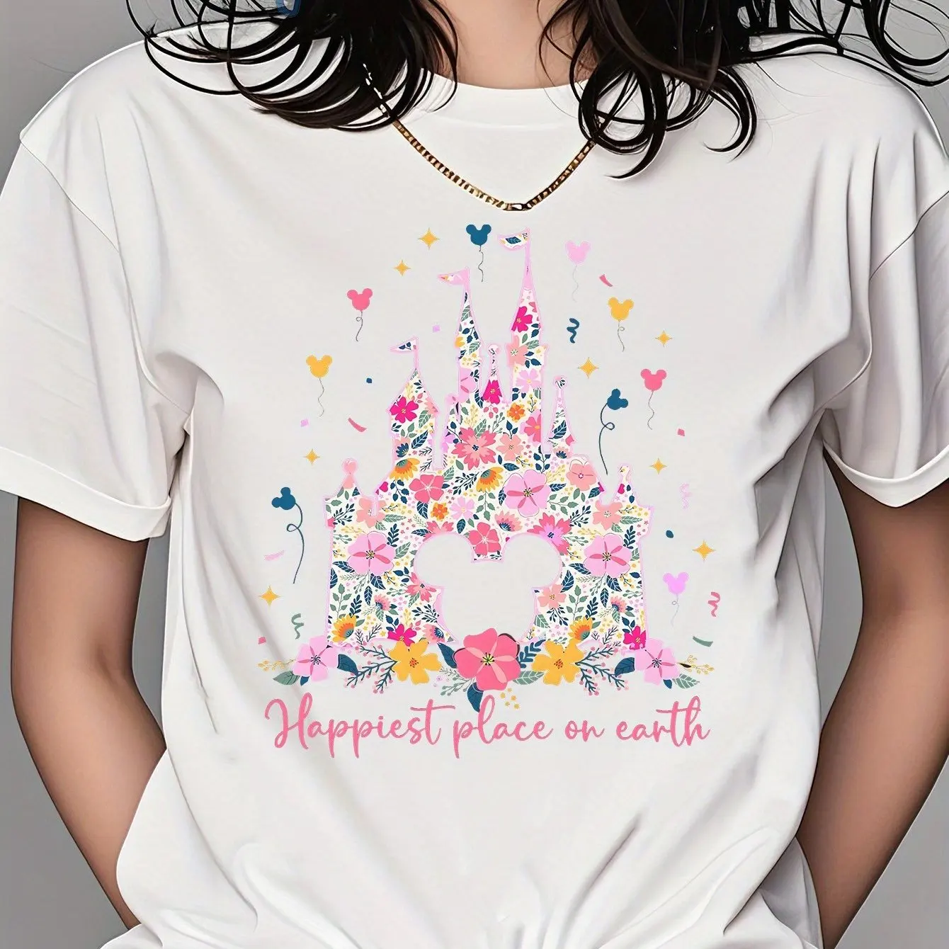 

Disney Mickey Mouse Graphic Printing Summer Autumn Winter Cotton Men's and Women's T-shirts Short Sleeves Luxury Outdoor Sports