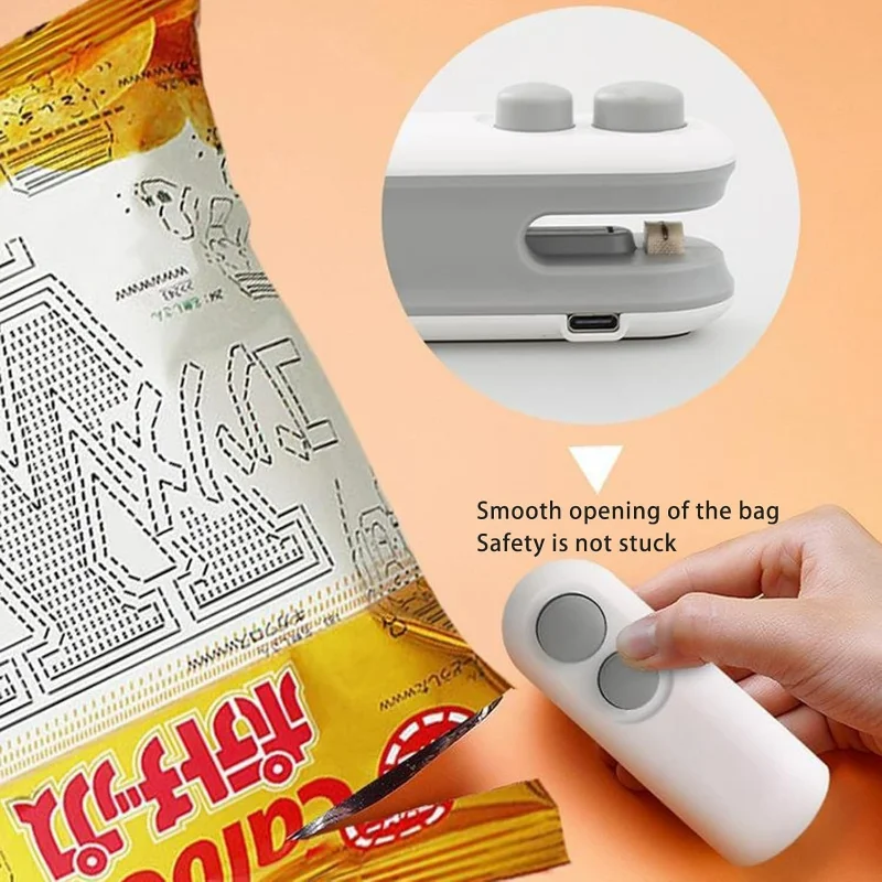 Mini-Beutel mit wiederaufladbarem USB, tragbar, für Snacks, Lebensmittel, Vakuumbeutel, Wärme, tragbare Wiederverschließmaschine für Snacks, Plastiktüten, Kekse