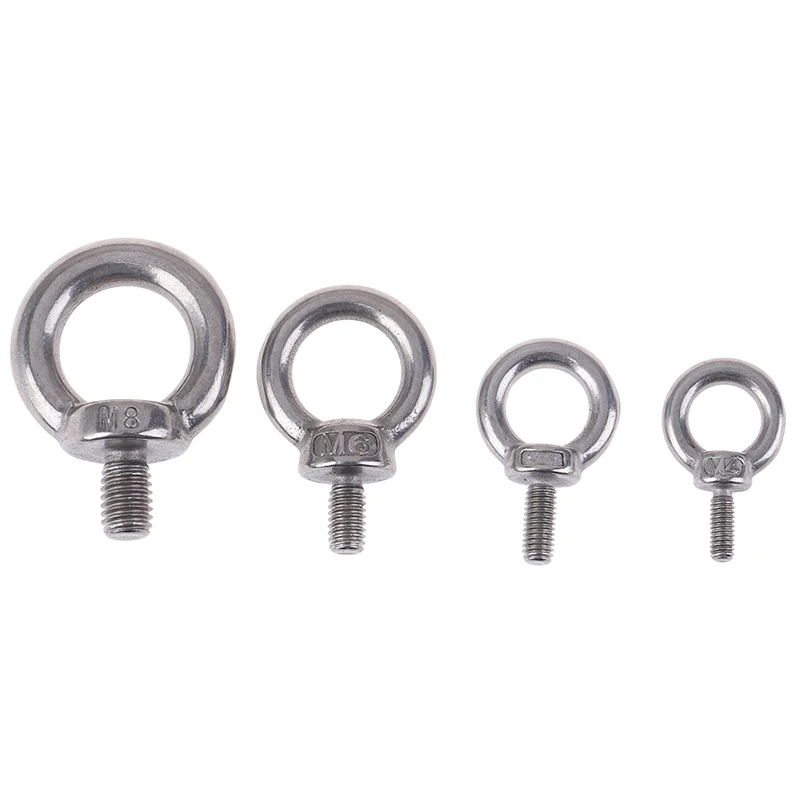 1pc Durable 304 Stainless Steel Easy To Carry Eye Bolt Ring Hole Marine Lifting Eye Screw Used In Kayaking