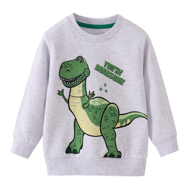 

Jumping Meters Dinosaur Boys Girls Sweatshirts For Autumn Spring Toddler Kids Clothes Hot Selling Baby Sport Shirts