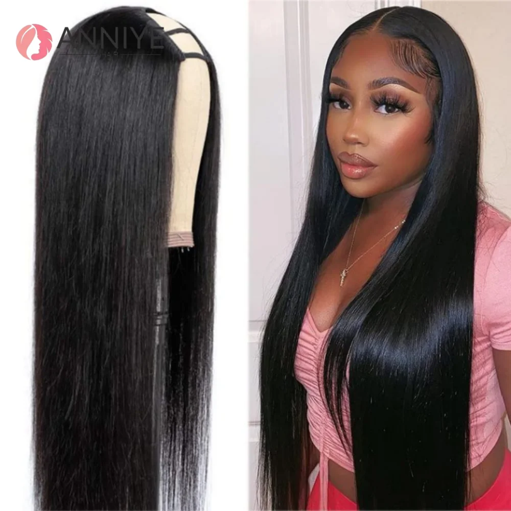 

Straight U Natural Hair Wigs 8-30 Inch U Part Straight Wigs Human Hair Wigs 100% Human Hair Peruvian Virgin Hair Wigs ANNIYE