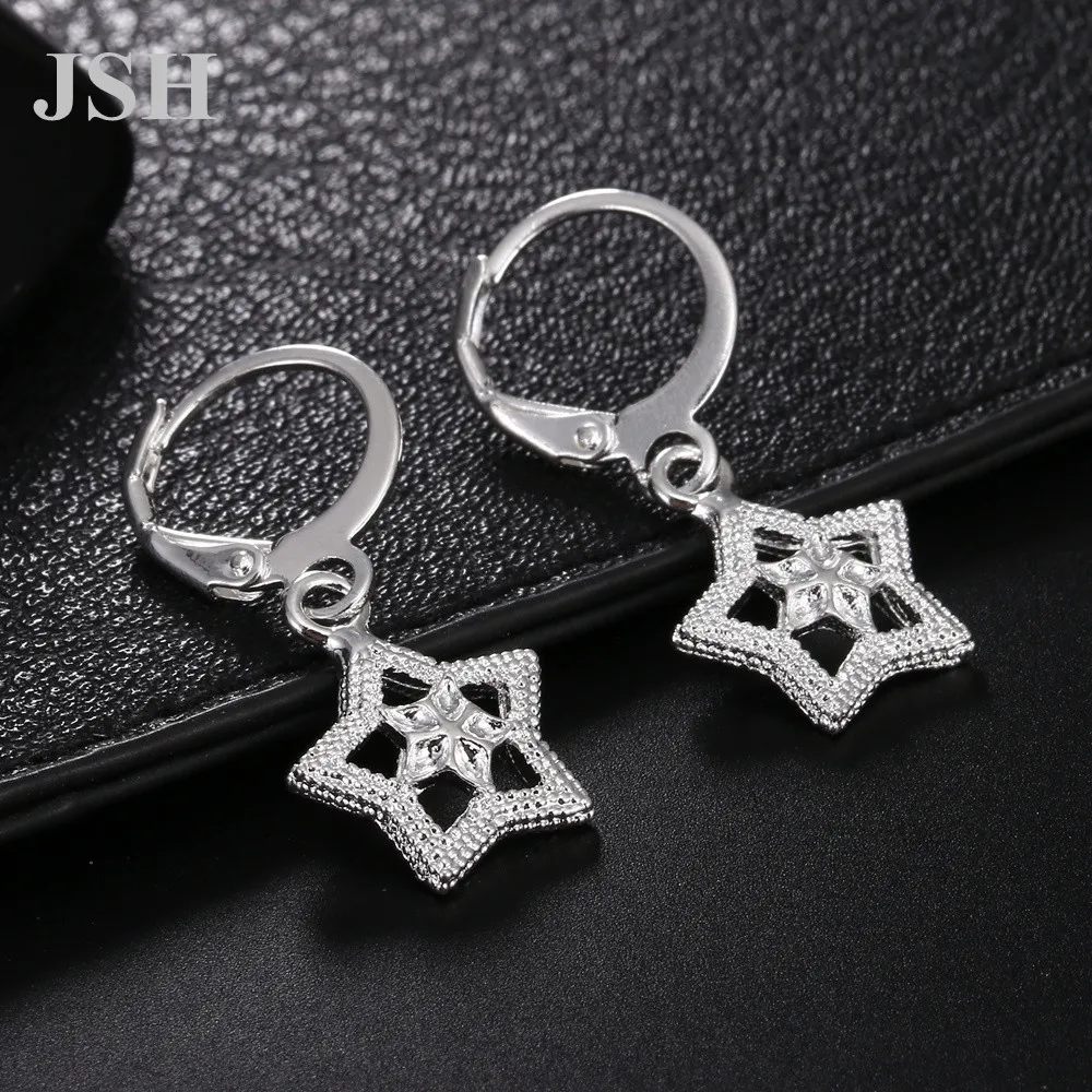 Wholesale 925 Sterling Silver Earrings  For Lady Women Charms Hoop Wedding Hook Cute Bohemia Fashion Classic Jewelry