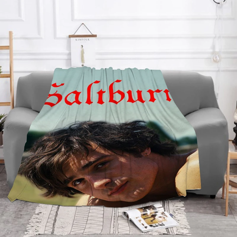 Saltburn Movie Blanket Jacob Elordi Sofa Blankets for Bed Furry Winter Throw Fluffy Soft & Throws Fleece Beds Custom Nap Flannel