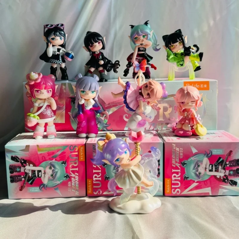 

Hot Selling Genuine Suri Colorful Girl Series Vinyl Base Blind Box Small Character Jewelry Inlaid Mini Action Doll Holiday Gifts