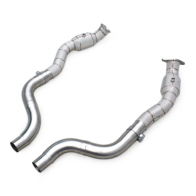 

Спортивная выхлопная система для Dodge Challenger 6.4L 2019+ с теплозащитным экраном, катализатором 100/200/200 ячеек и даунпайпом