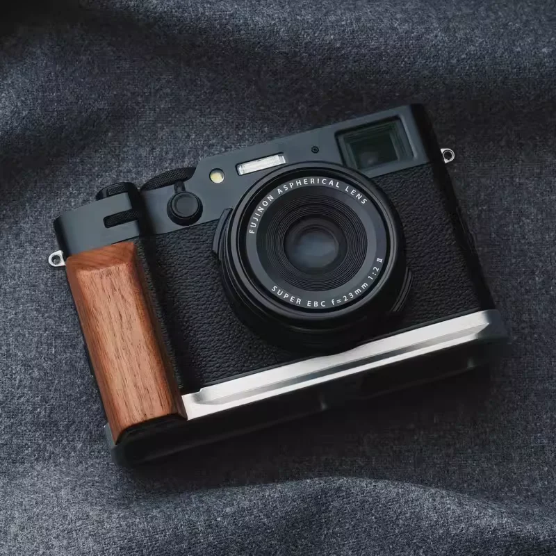 For Fuji Fujifilm X100VI X-100VI wooden Grip Bracket Tripod Quick Release Plate Base Grip Handle