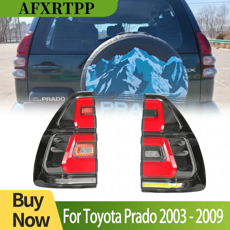 Автомобильный светодиодный задний фонарь для Toyota Prado 120 FJ120 2003-2009, задний ходовой фонарь, стоп-сигнал, задний динамический указатель поворота