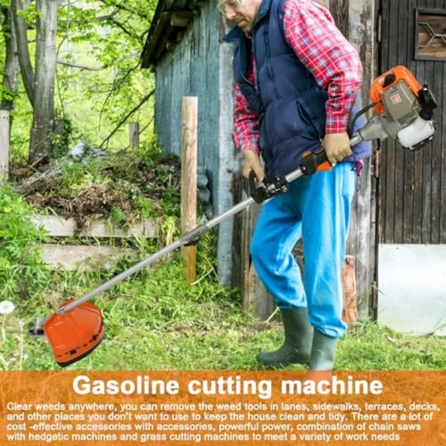 52CC 2-Cycle Gas Weed Wacker 5 في 1 سلسلة تشذيب للعناية بالحديقة وصيانة الحدائق ترقية 2025 قوة غاز عالية الأداء