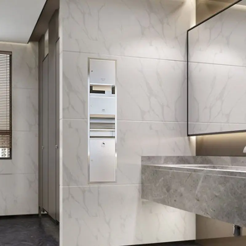 

Hand carton, hand wipe carton, wall type with trash can, dryer, stainless steel tissue holder embedded in three-in-one paper box