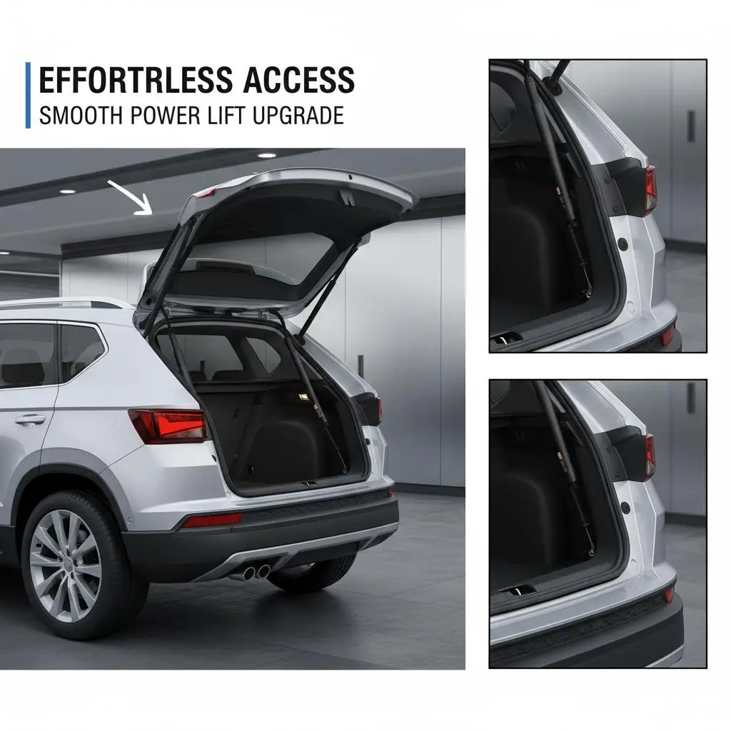Vérin de Hayon 2 Piezas Izquierdo y Derecho, Compatible con Seat Ateca KH7 KHP 2016-2023, Vérin de Maletero Eléctrico, Instalación F