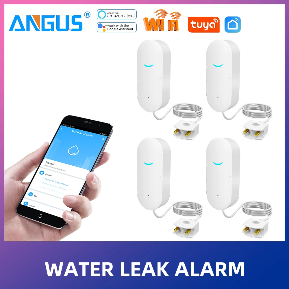 

Angus family WiFi leakage and overflow alarm set kitchen leakage detection sensor Smart Life mobile phone remote control