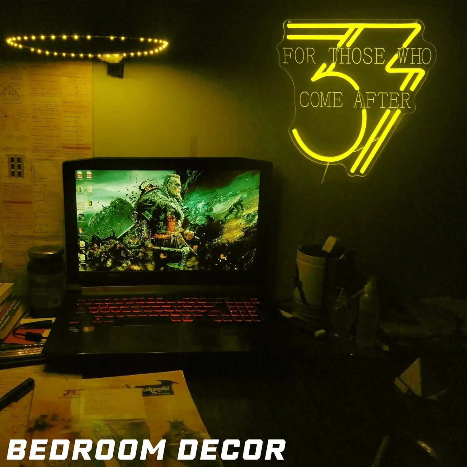 For Those Who Come After Neon Sign 33 RPG Game Themed Neon Light for Gamer Room Fantasy World Decor Gifts for RPG Enthusiast - view 3