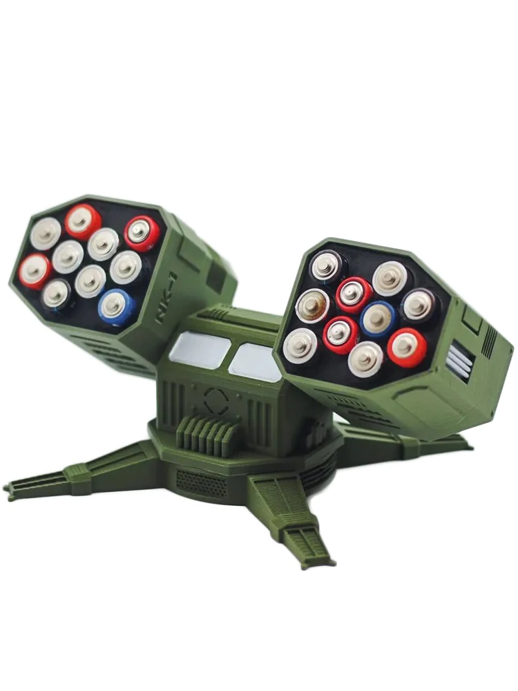 Rotatable Anti-Aircraft Missile Shape Multi Slots AA+AAA Batteries Container Case Battery Storage Box