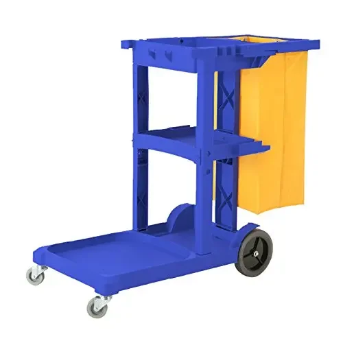 Janitorial Supplies Folding Cleaning Cart Multifunction Janitor Used Housekeeping Carts Plastic Hotel Service Cleaning Trolley