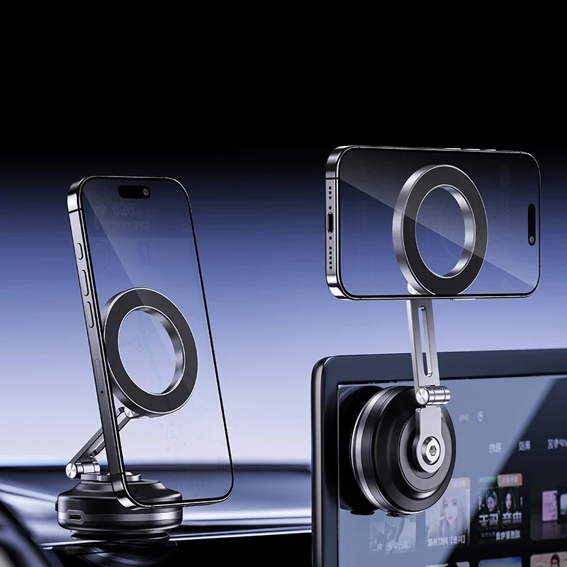 

360° Rotating Magnetic Phone Holder Electric Vacuum Magnetic Suction for IPhone 16/15/14/13/12 for Car/Mirror/Smooth Surfaces