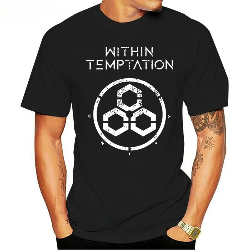 men summer fashion t-shirt  Within Temptation Unity Logo con licencia Camiseta hombre  tshirt