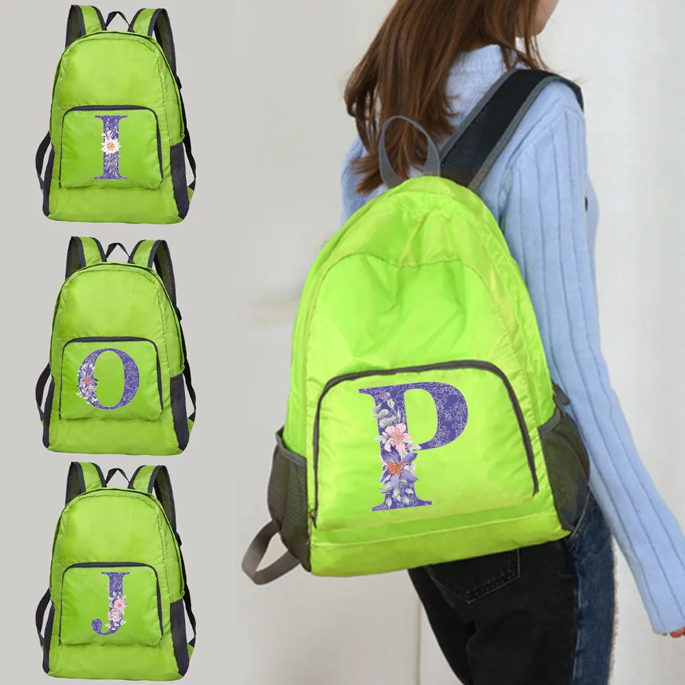 

Backpack Men Sports Mountaineering Rucksack Women Ultralight Portable Foldable Travel Backpacks Purple Flower Print Outdoor Pack