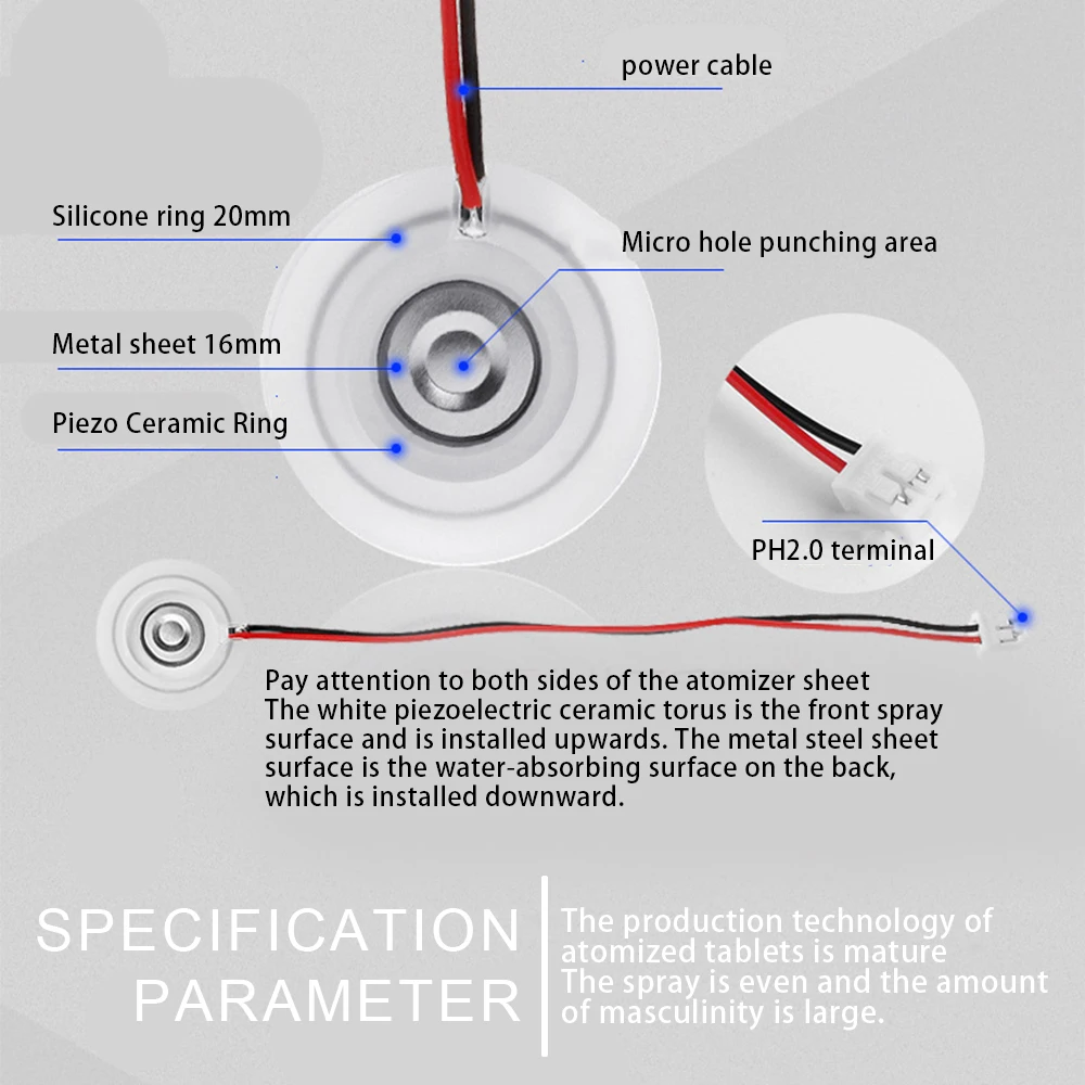 20mm mikroporowata płyta rozpylająca DIY nawilżający przetwornik mgierek Atomizer Film listwa ochronna akcesoria nawilżacz gumowa uszczelka