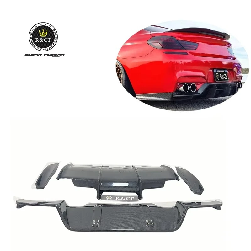 

F06 F12 F13 M6 Диффузор из углеродного волокна в стиле PM Диффузор для заднего бампера для BMW F06 F12 F13 M6 Coupe Sedan