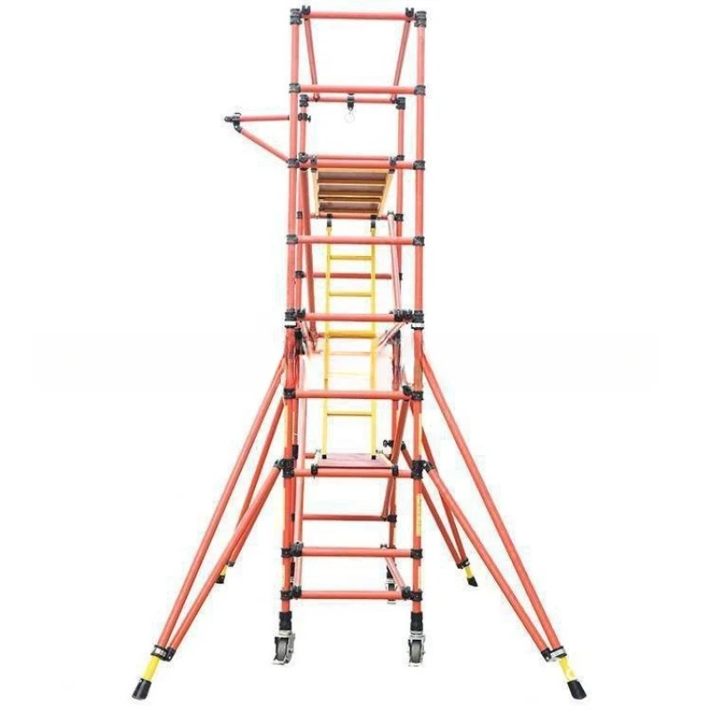 

Electric power construction insulation scaffolding pole maintenance tripod mobile insulation lifting platform