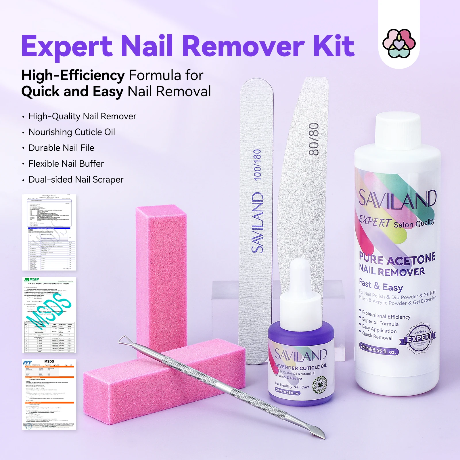 SAVILAND Nail Polish Fast Remover Kit 250ml Magic Effect Nall Gel Professional Cleaner Function Polish Remove Semi Permanent