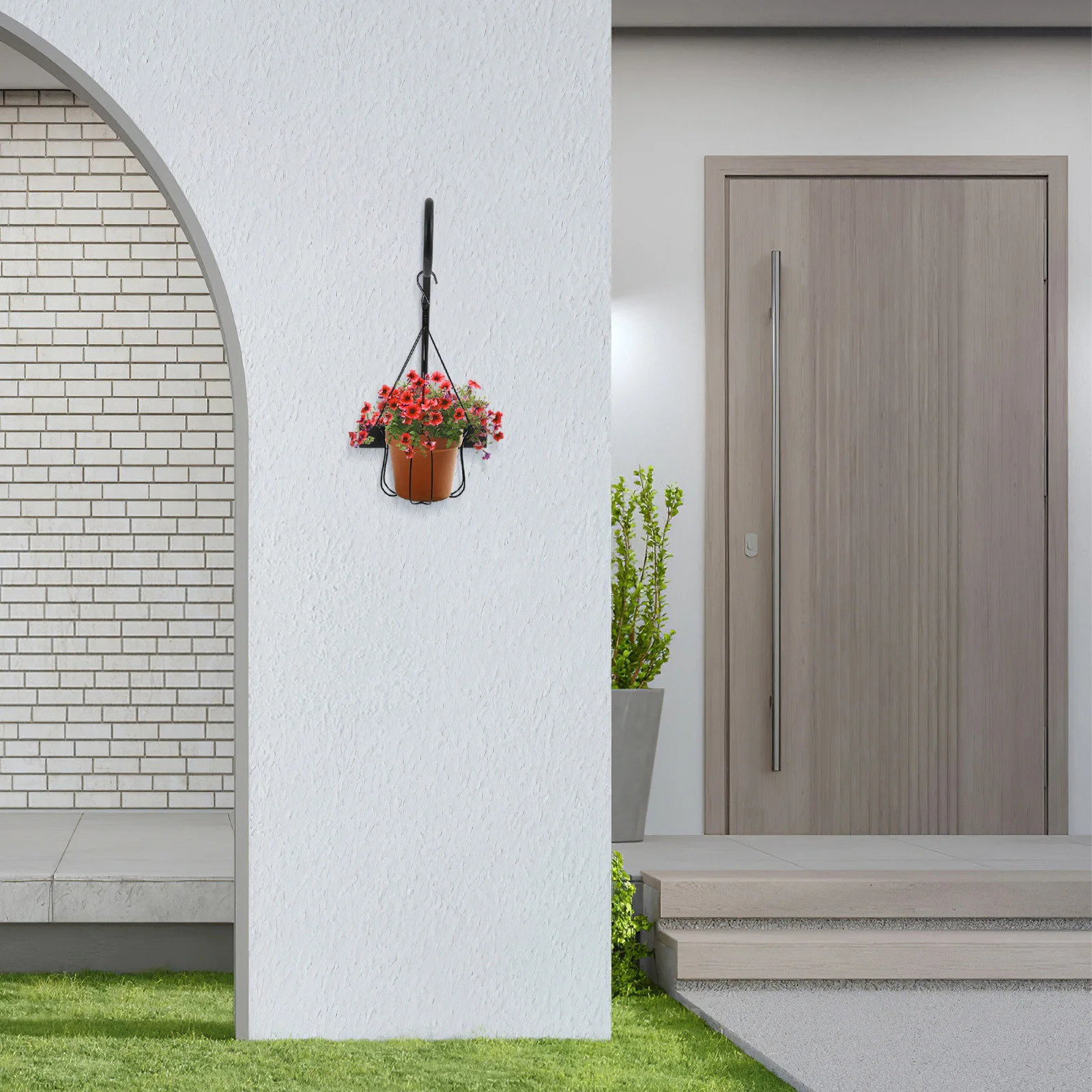 

Металлическая подвесная подставка для цветочных горшков, сверхпрочный держатель для кашпо, для балкона, террасы, ограждения сада, уличный подвесной кронштейн для корзин