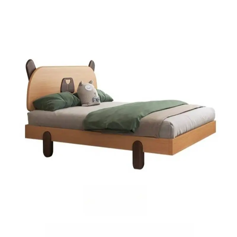 سرير أطفال فاخر مزخرف عادي رخيص بسيط فردي مخصص سرير أطفال تصميم خشبي حديث مضاء صب أثاث منزلي للرضع