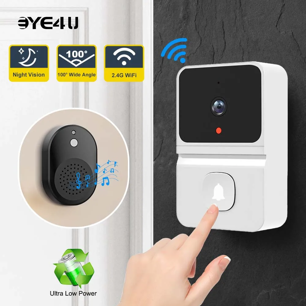 Smart Video Doorbell Wireless Phone Two Way Intercom System IR Night Vision Security Doorbell HD Surveillance Door Bell Camera