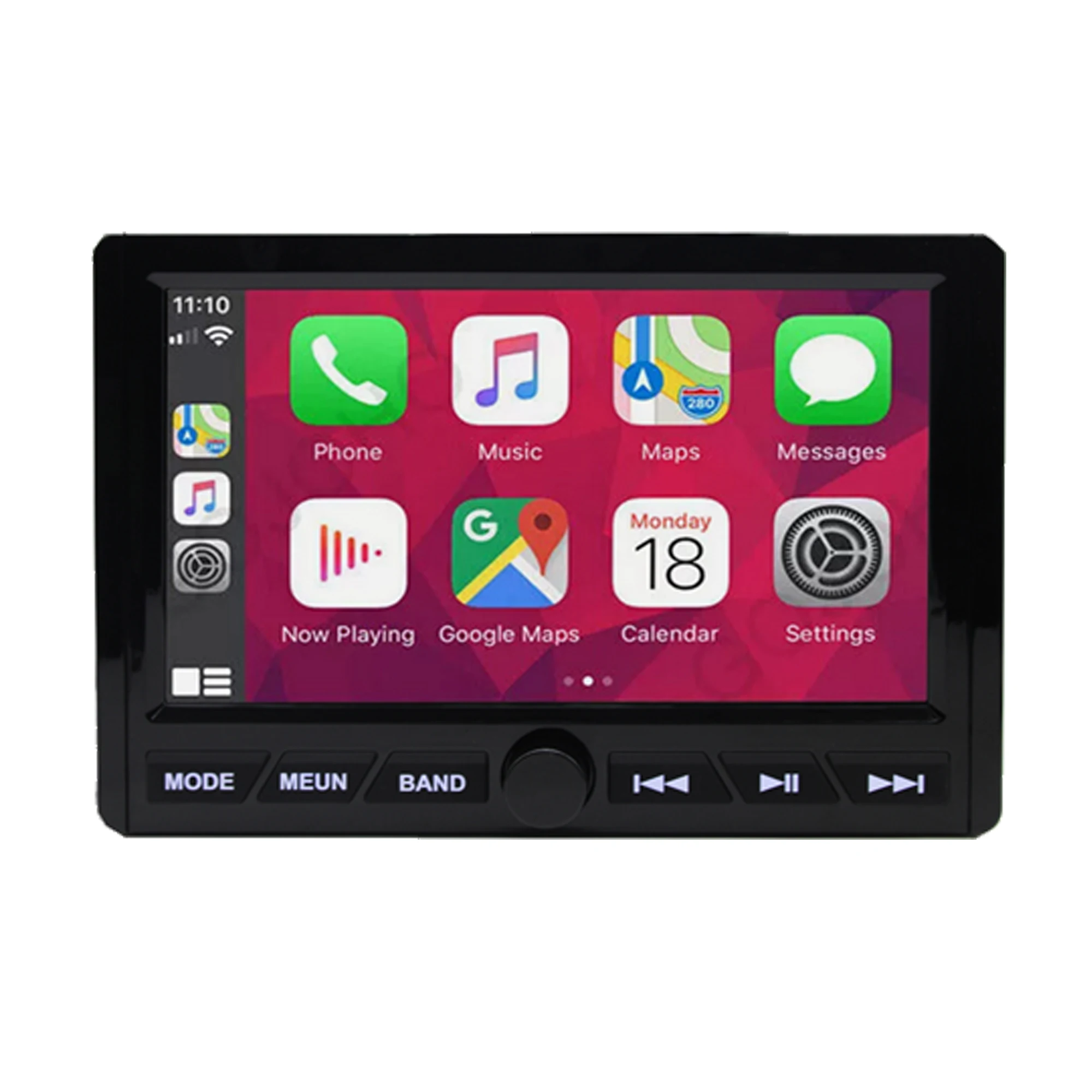 H-307 10-Inch Touch Screen 12V Marine Stereo Wired/Wireless Carplay Android Auto MP5 BT Streaming IP66 Waterproof Yacht
